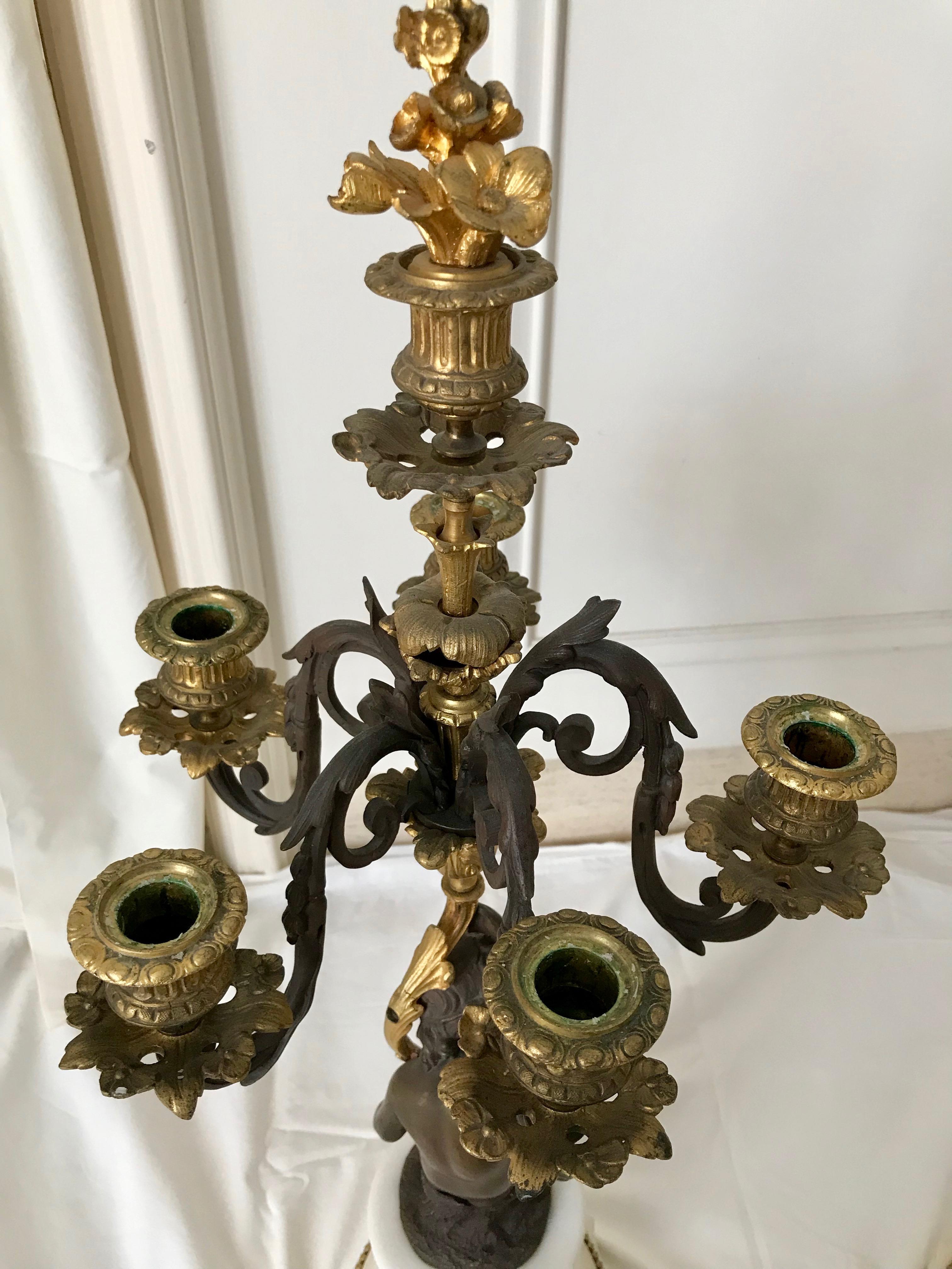 Pair Of 19TH Century French Bronze Candelabra For Sale 13