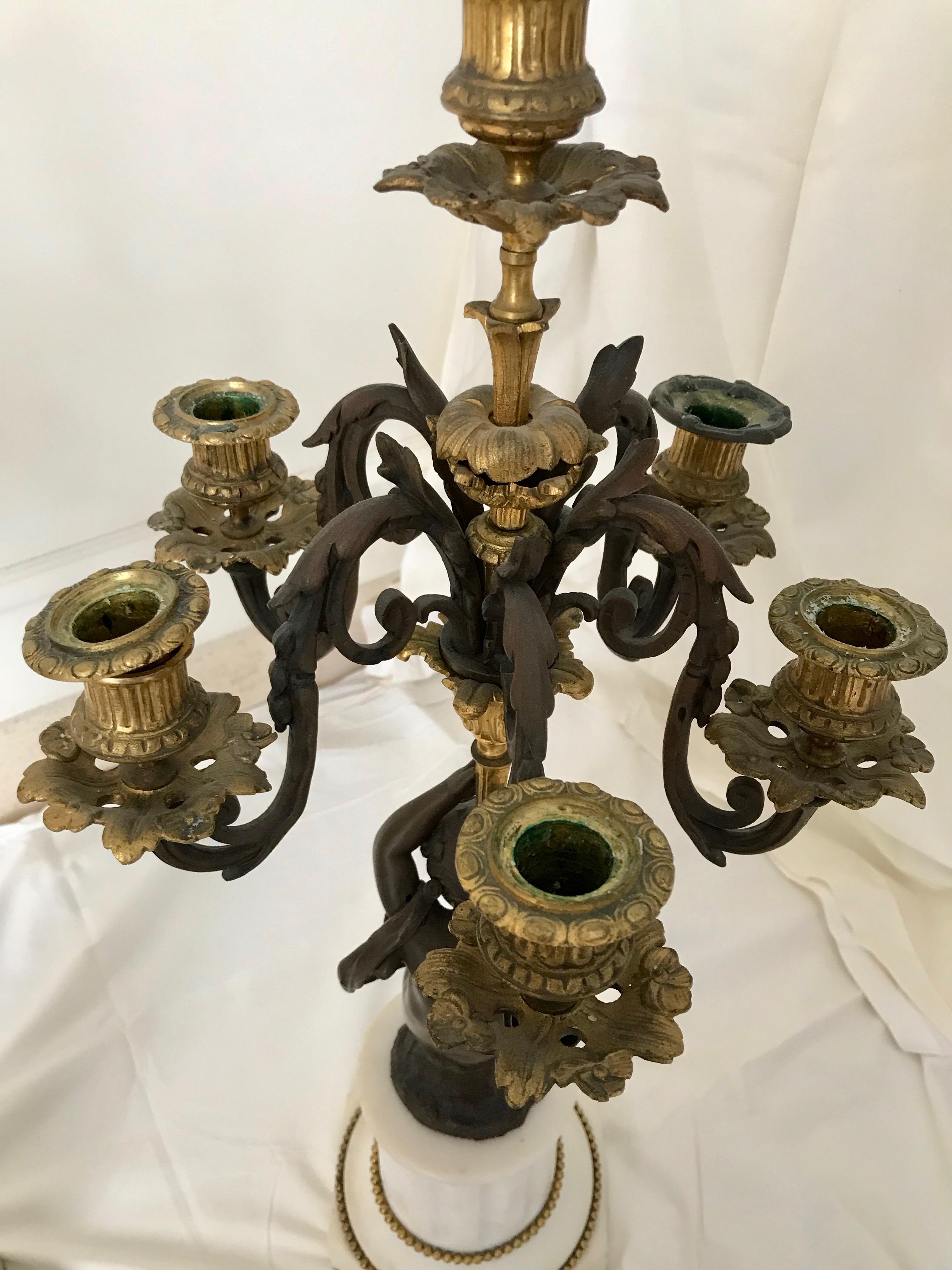 Pair Of 19TH Century French Bronze Candelabra For Sale 14