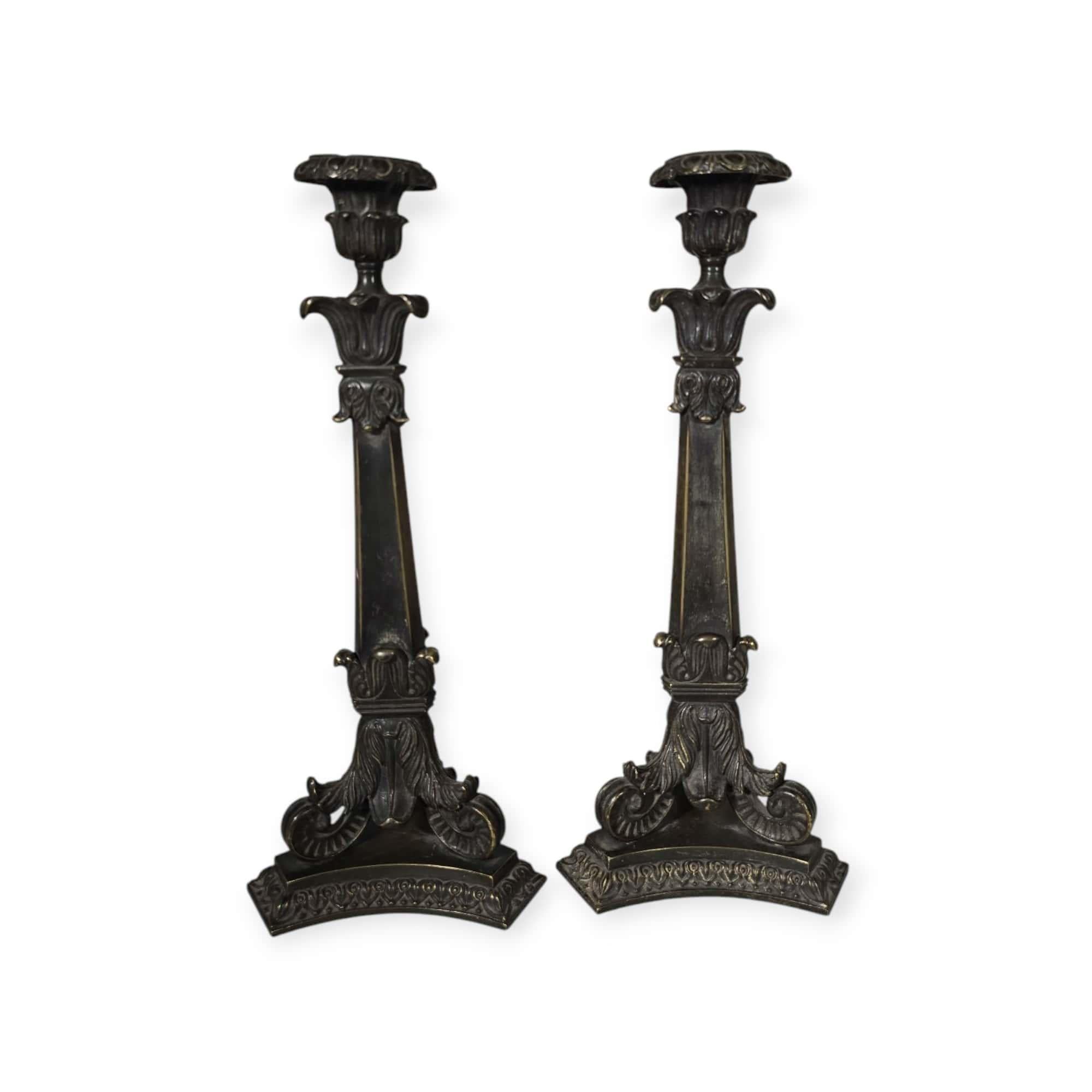 Coppia di candelabri in bronzo francesi del XIX secolo in vendita 1