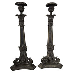 Pair of 19th-Century French Bronze Candelabra