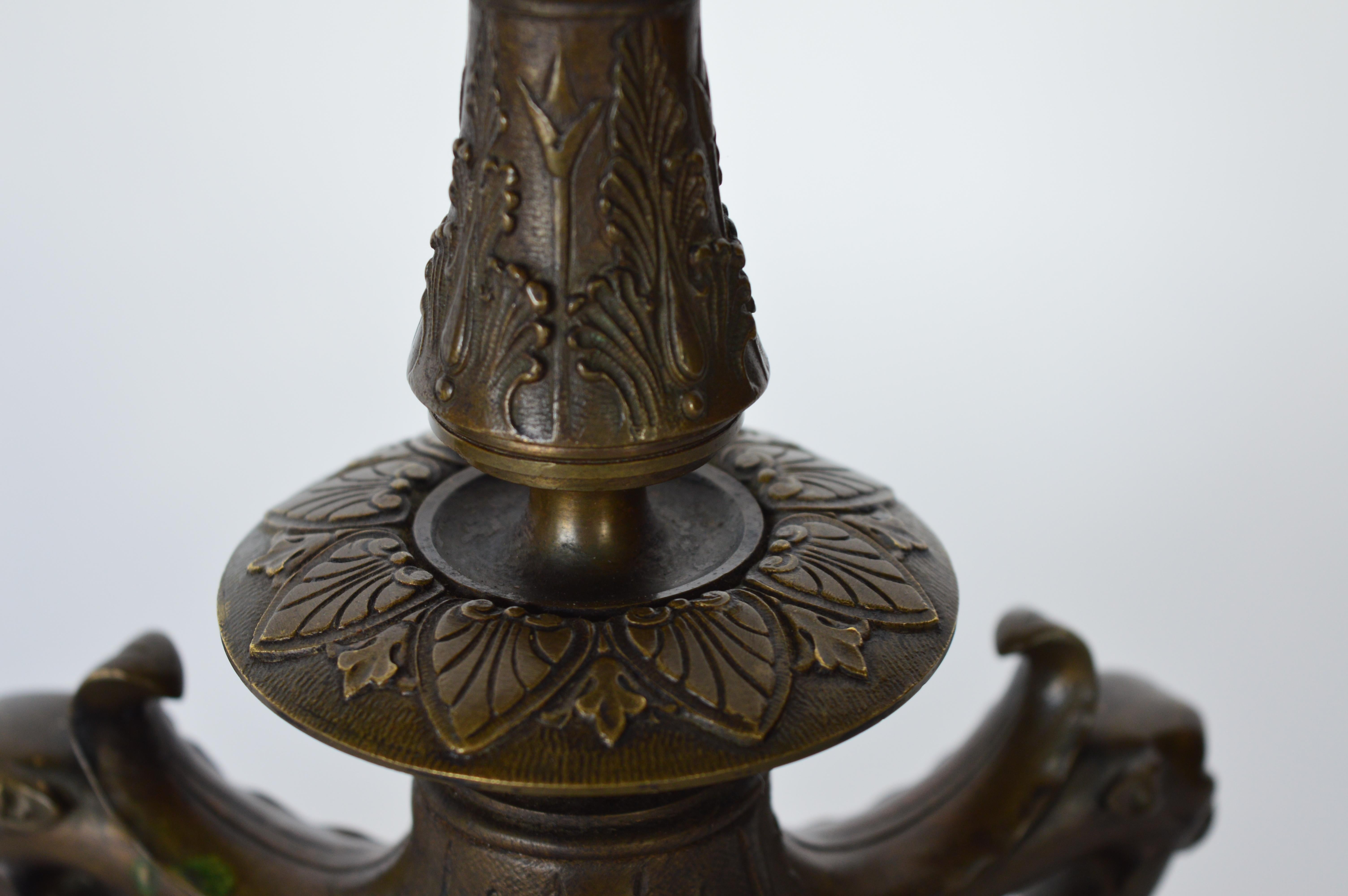 Pair of 19th Century French Bronze Candelabras  In Good Condition For Sale In Los Angeles, CA