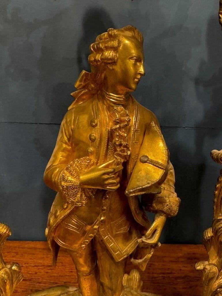 Paar französische Bronzekandelaber des 19. im Zustand „Gut“ im Angebot in Dallas, TX