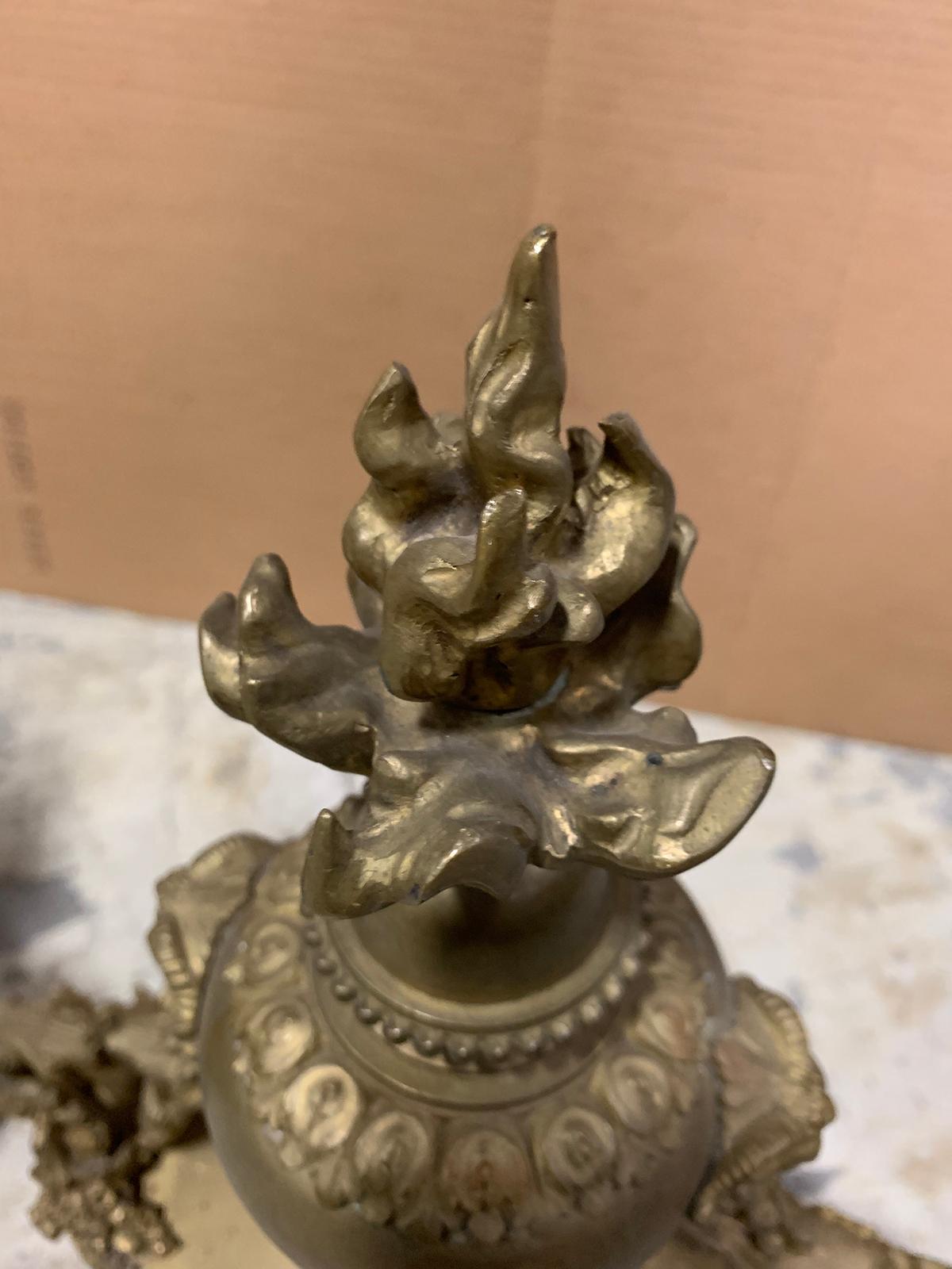Pair of 19th Century French Bronze Fireplace Chenets For Sale 7