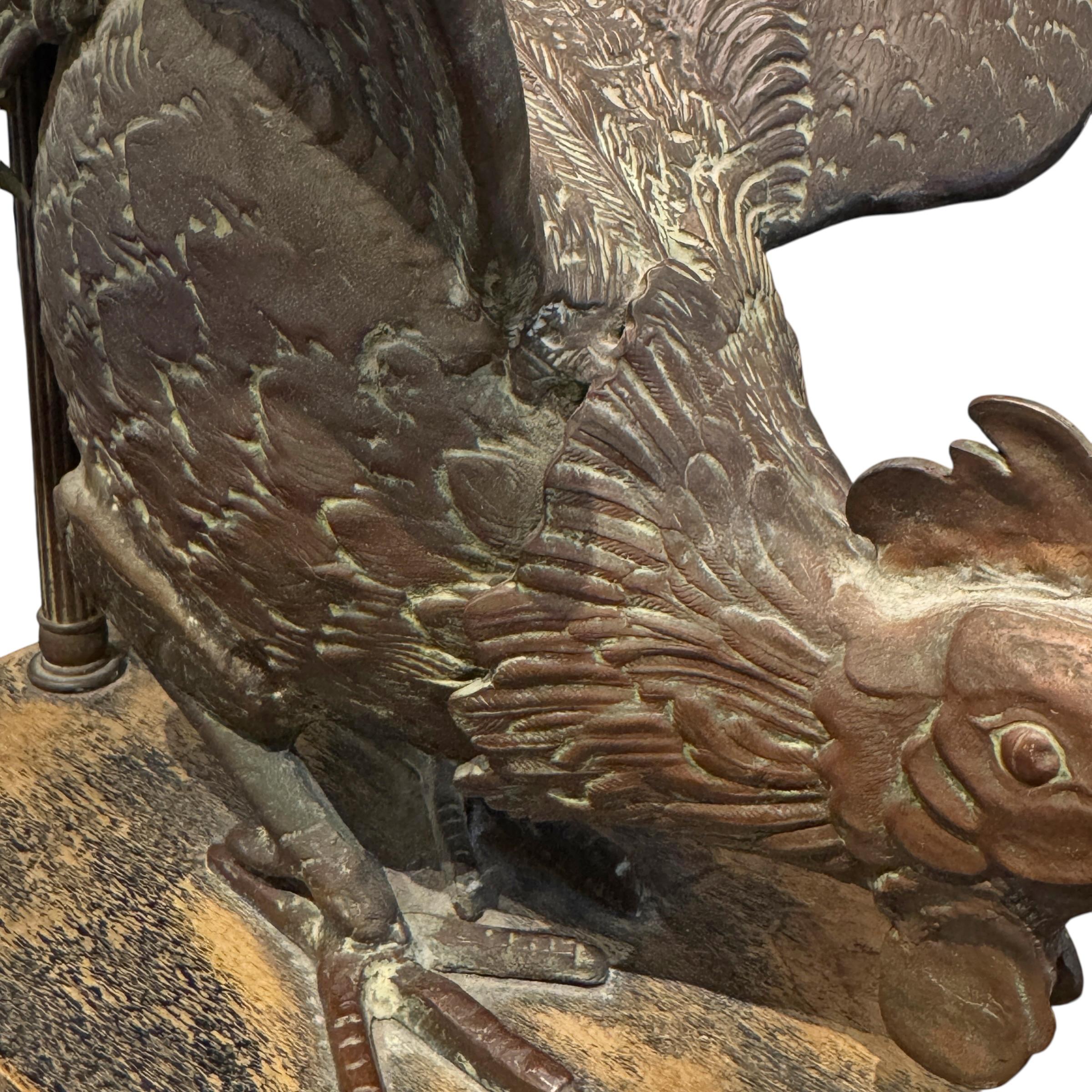 Coppia di lampade a gallo in bronzo francesi del XIX secolo in vendita 2