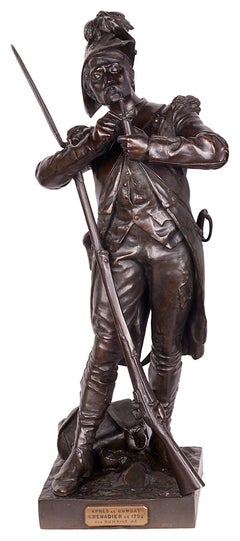 Pair of 19th Century French Bronze Soldiers, by Etienne-Henri Dumaige