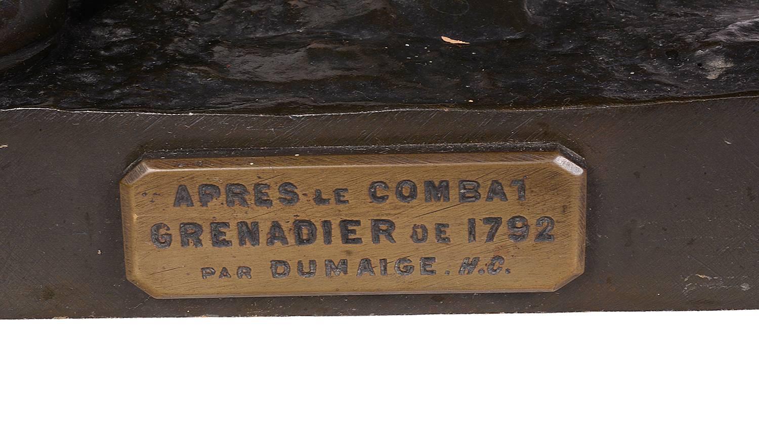 Coppia di soldati in bronzo francesi del XIX secolo, di Etienne Henri Dumaige In condizioni ottime in vendita a Brighton, Sussex