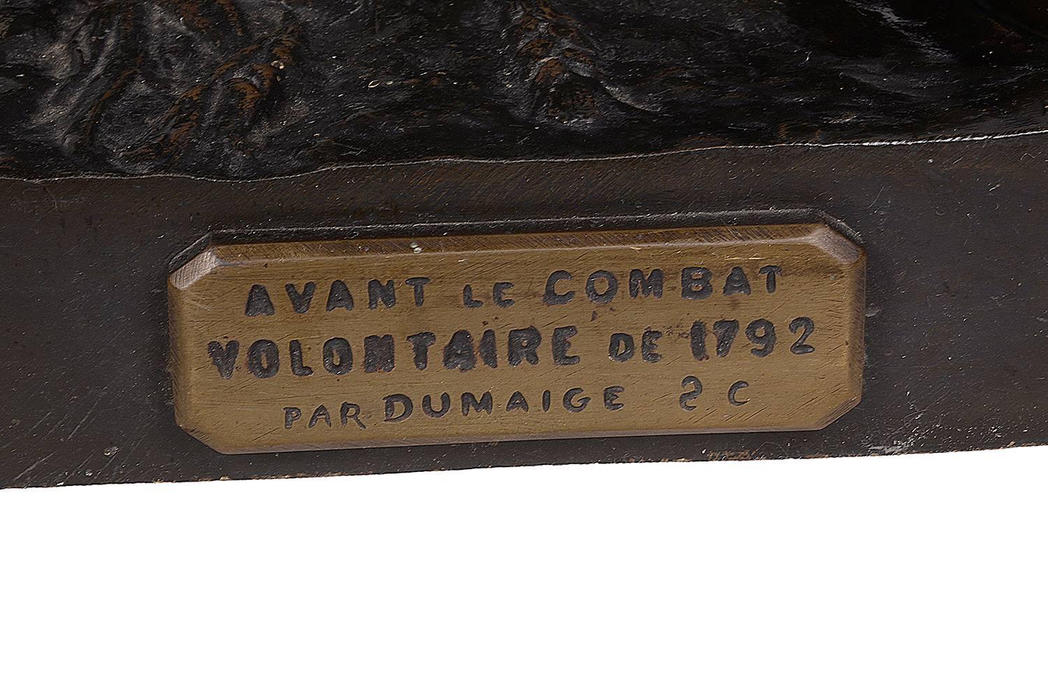 XIXe siècle Paire de soldats français en bronze du 19ème siècle, par Etienne-Henri Dumaige en vente