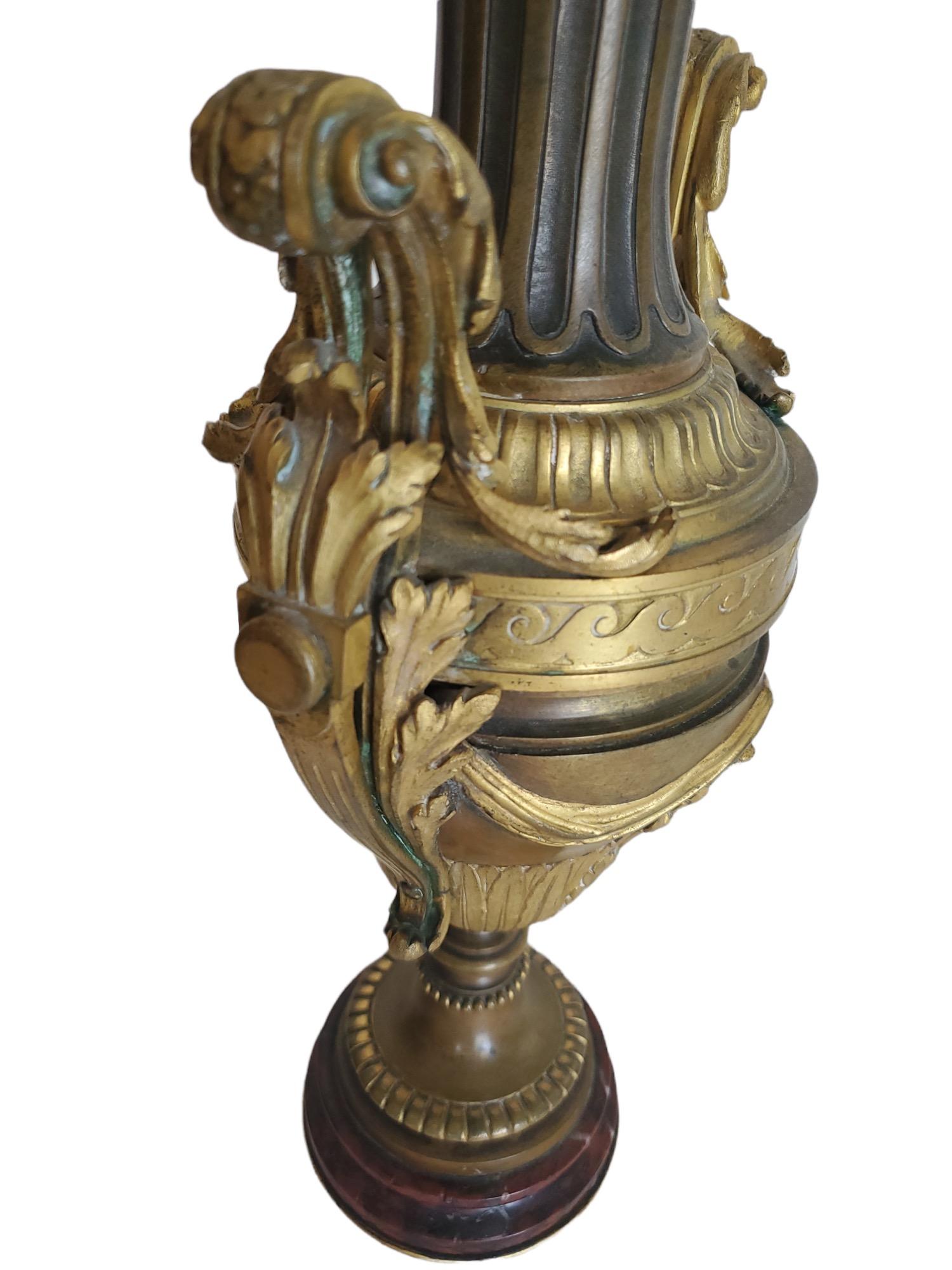 Neoclassical Pair of 19th Century French Bronze Urns For Sale
