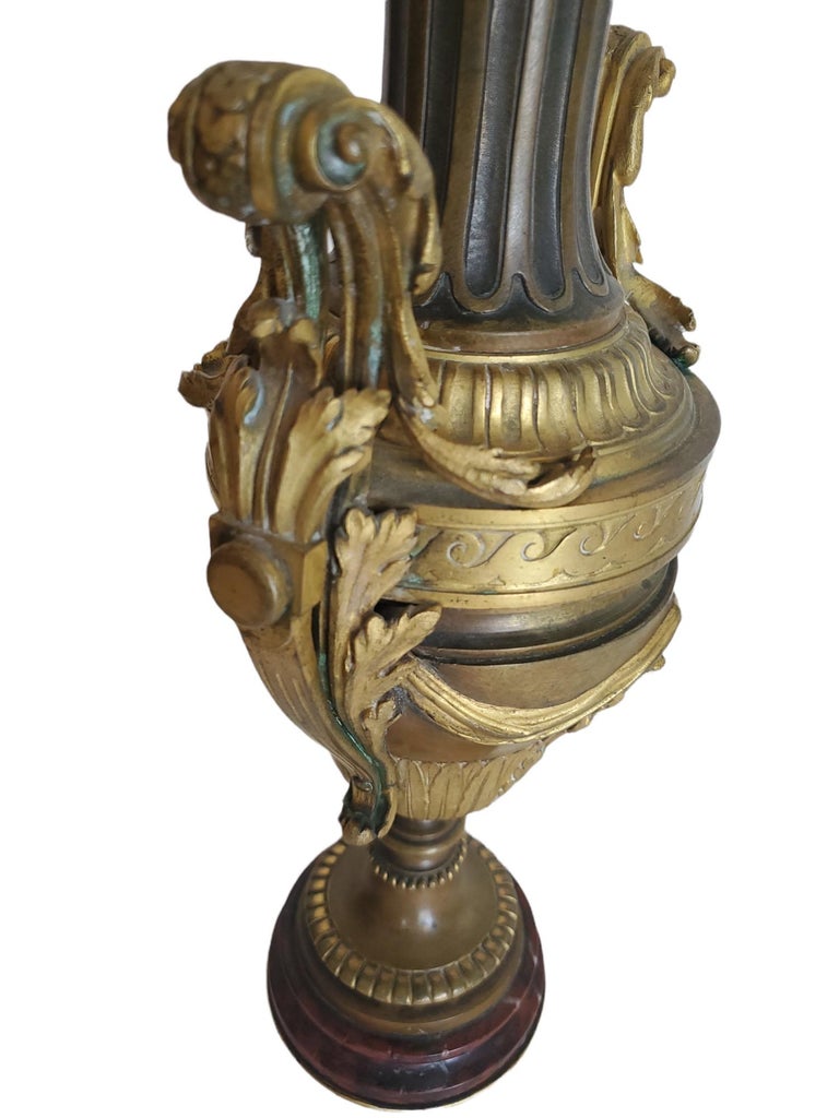 Pair of 19th Century French Bronze Urns For Sale at 1stDibs