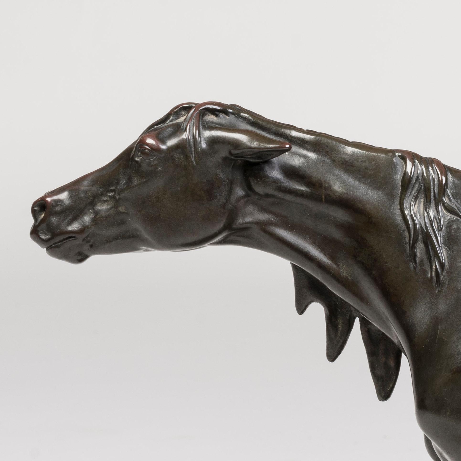 Coppia di elettrotipi di cavalli bronzati francesi del XIX secolo di Pierre Jules Mêne in vendita 2