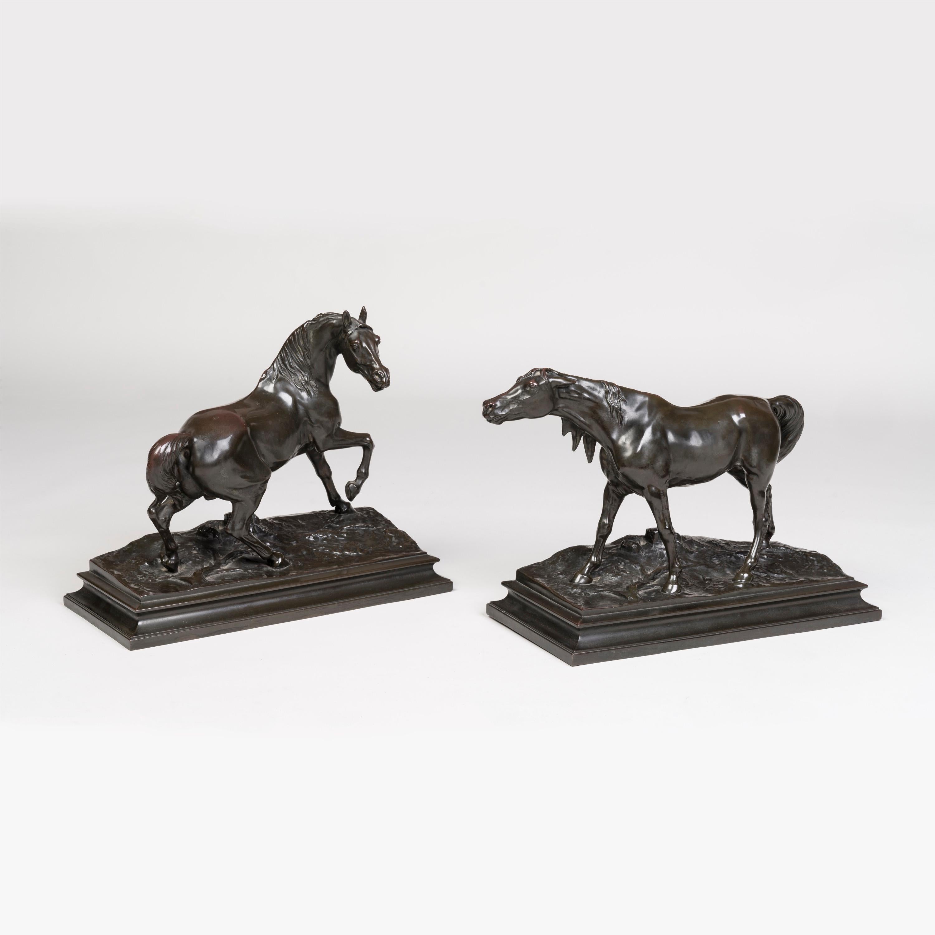 Una coppia di elettrotipi equestri bronzati
Di Pierre Jules Mêne

Entrambi patinati in bronzo, uno noto come 