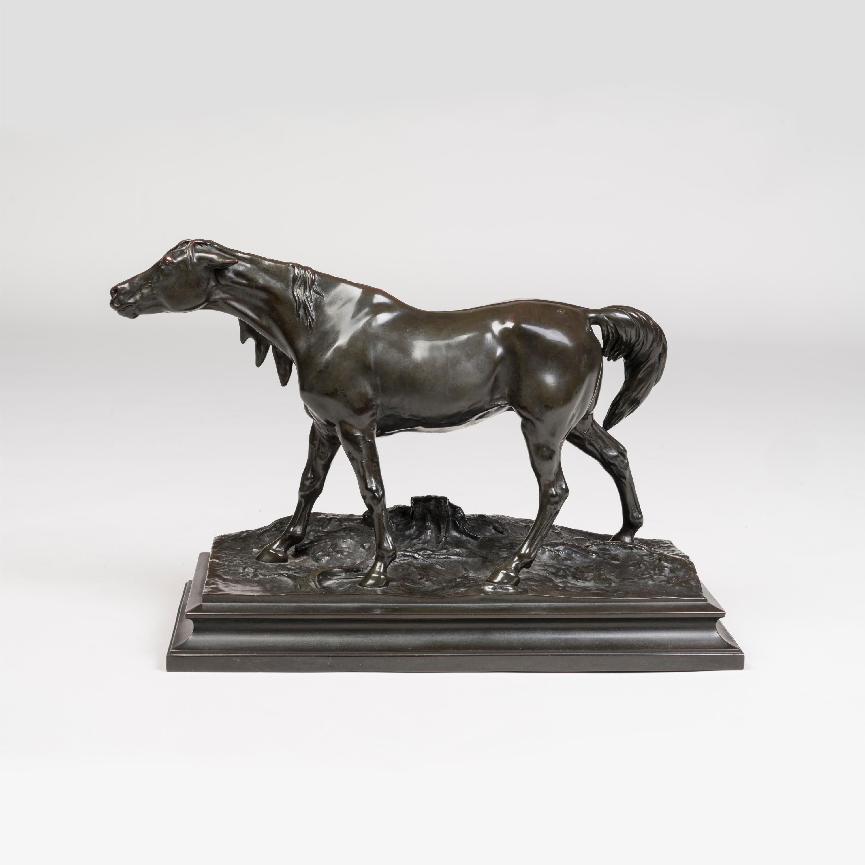 Francese Coppia di elettrotipi di cavalli bronzati francesi del XIX secolo di Pierre Jules Mêne in vendita