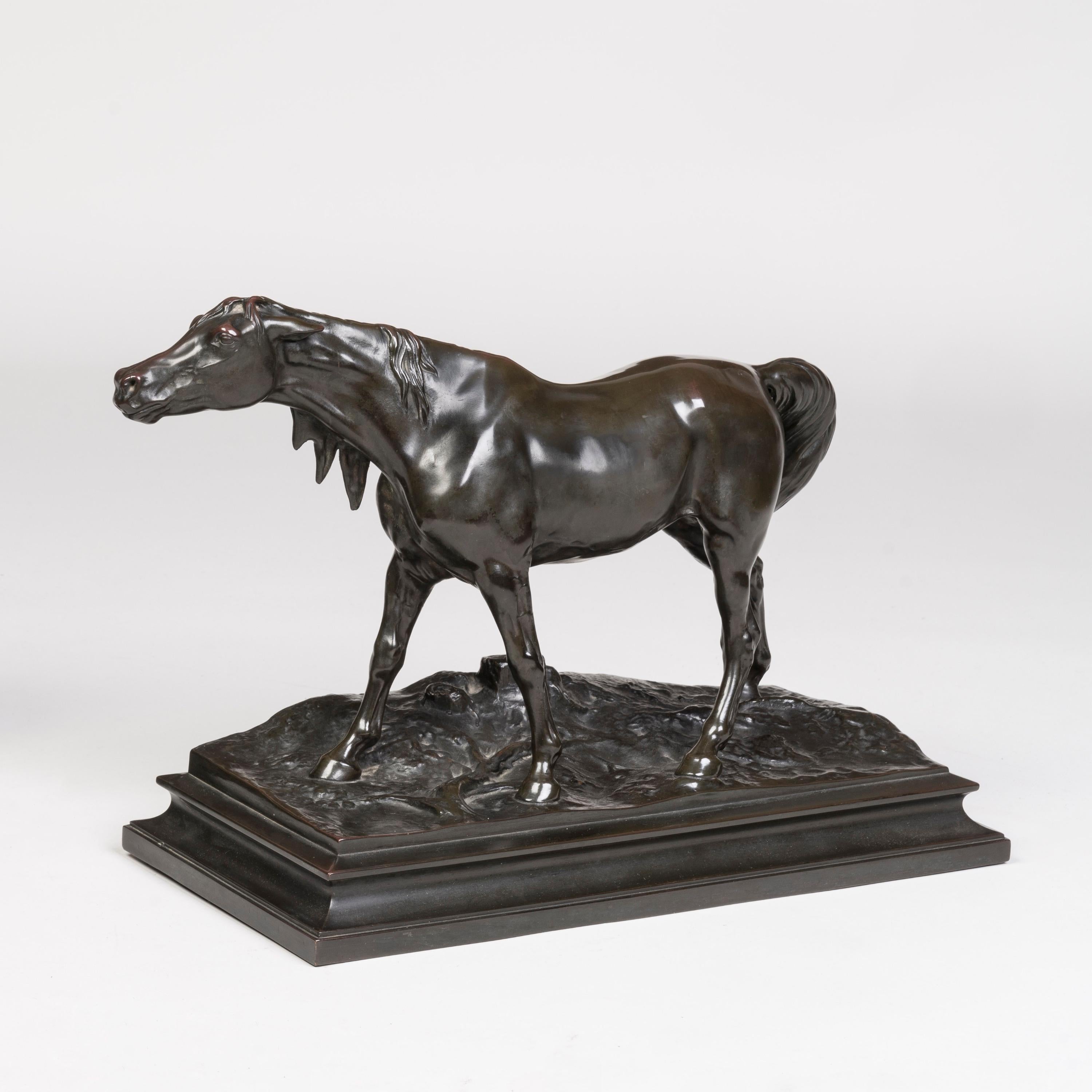 XX secolo Coppia di elettrotipi di cavalli bronzati francesi del XIX secolo di Pierre Jules Mêne in vendita