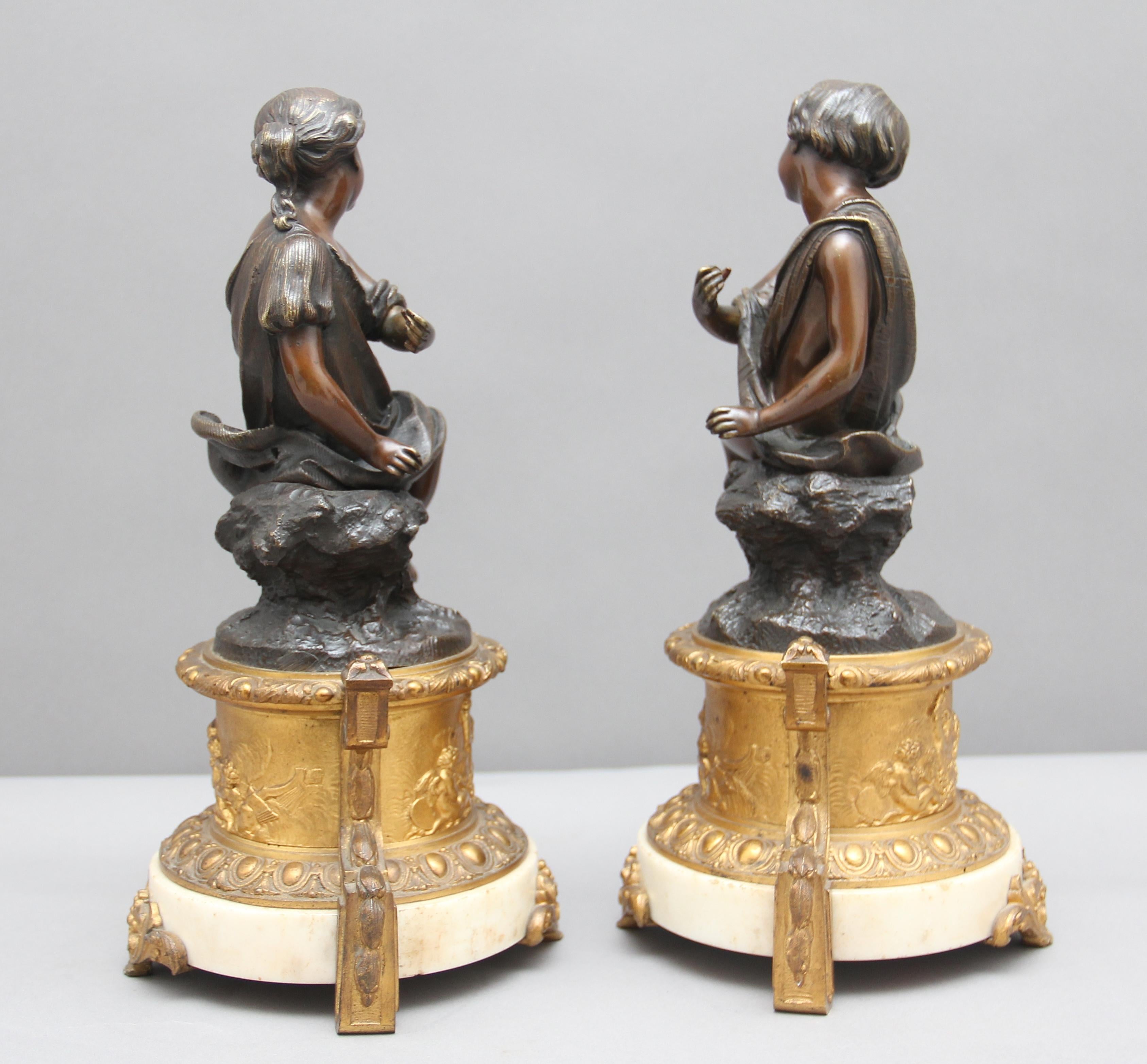 Paar französische Bronzen des 19. Jahrhunderts im Zustand „Gut“ im Angebot in Martlesham, GB