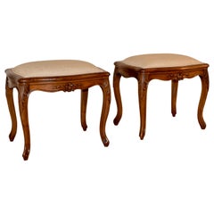 Paire de tabourets cabriole français du 19ème siècle