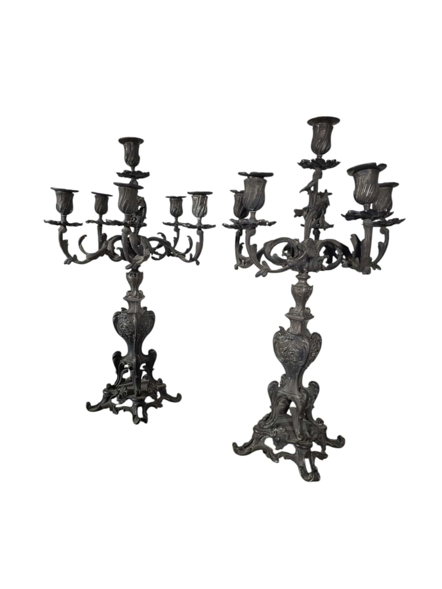 Coppia di candelabri francesi del XIX secolo in vendita 1