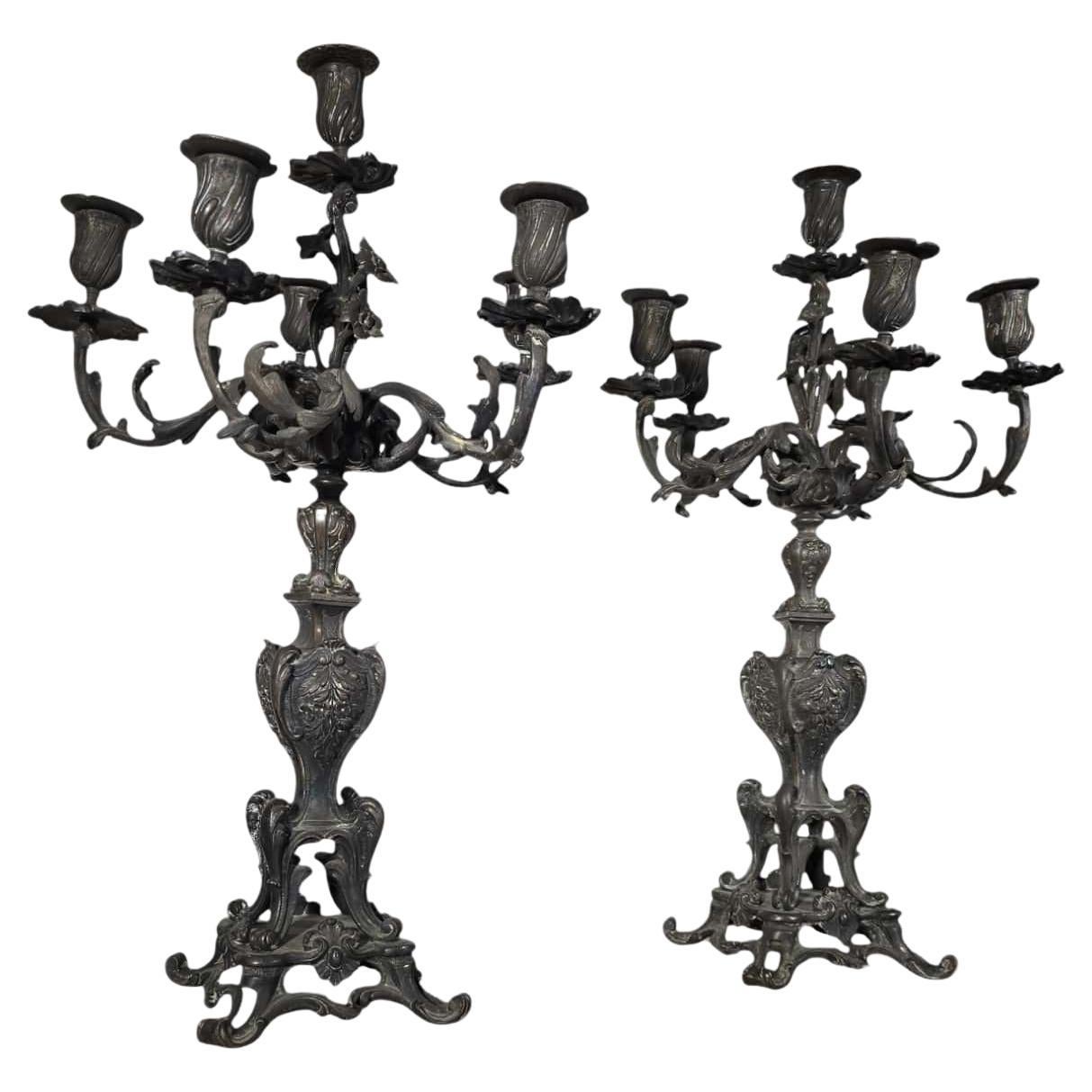 Pair of 19th-Century French Candelabras