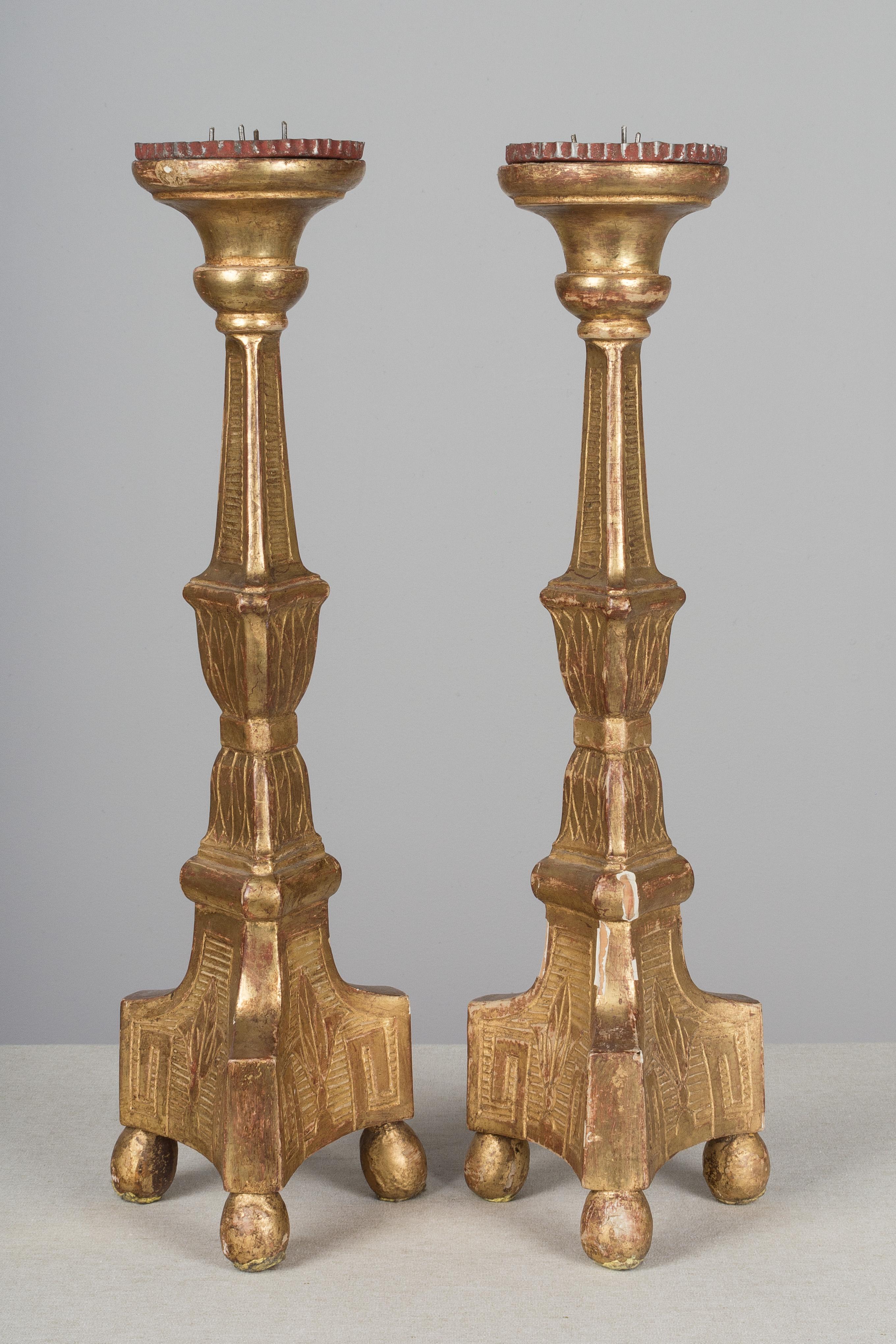 Baroque Pair of 19th Century French Candlesticks