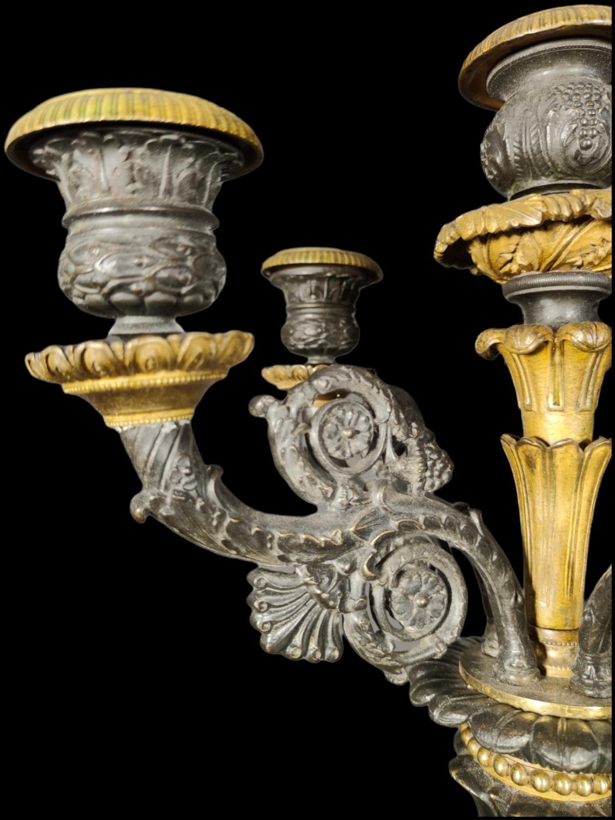 Hand-Crafted Pair of 19th Century French Candlesticks For Sale