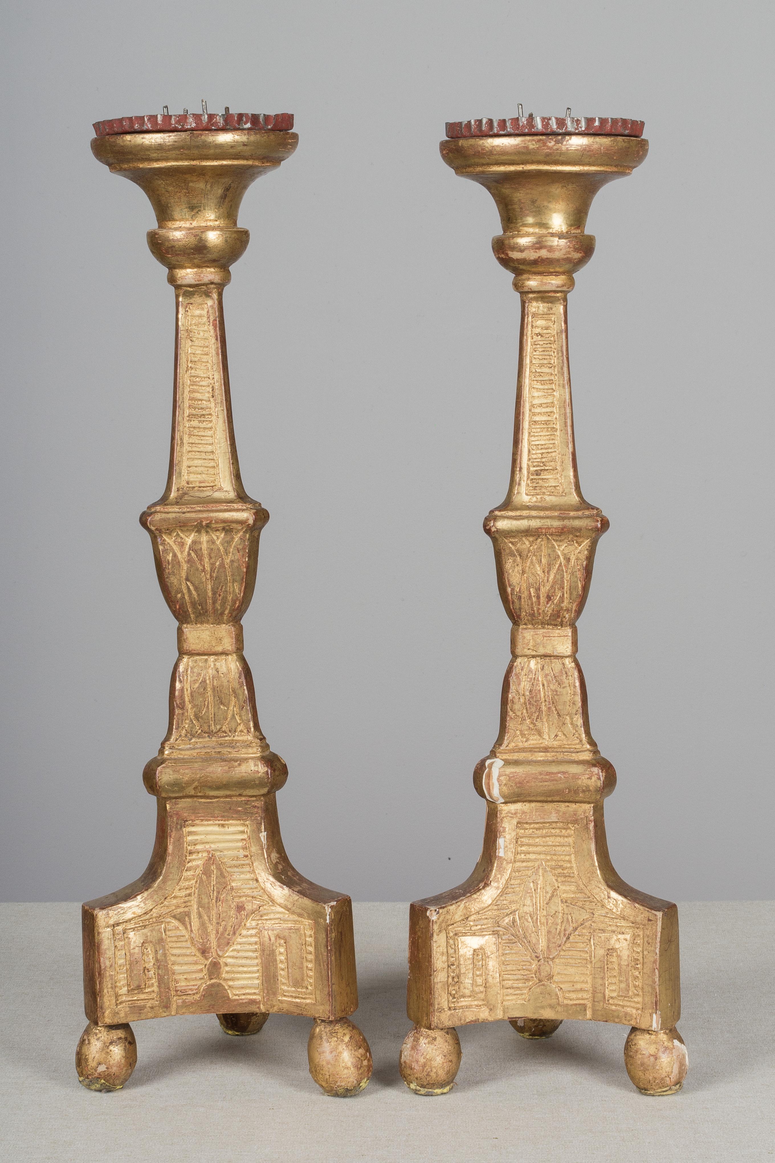 Hand-Crafted Pair of 19th Century French Candlesticks