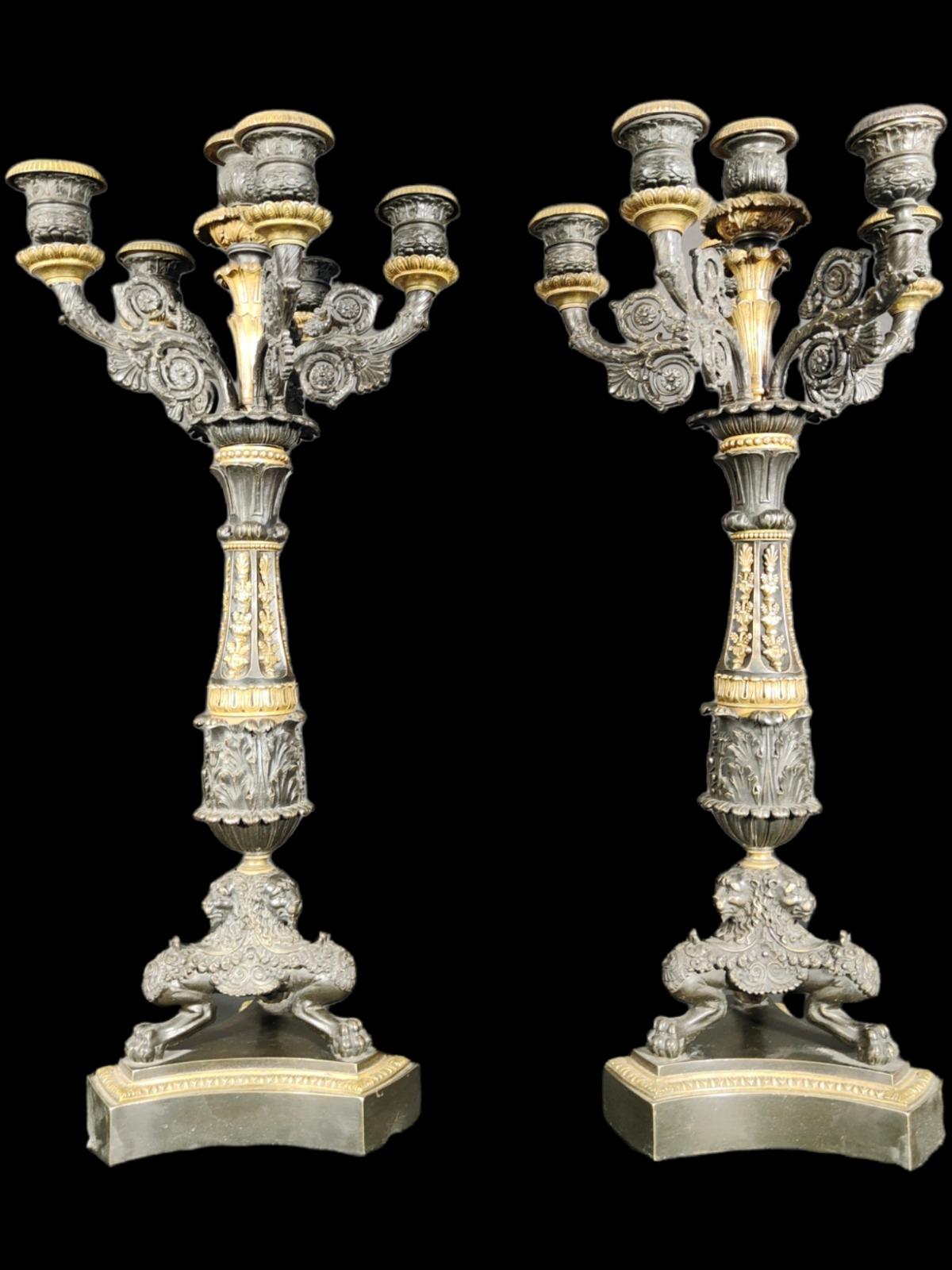 Pair of 19th Century French Candlesticks For Sale 2