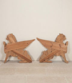 Pair of 19th Century French Canvas Lion Wall Props