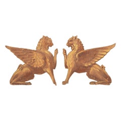Pair of 19th Century French Canvas Lion Wall Props