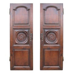 Pair of 19th Century French Carved Armoire Doors with Star