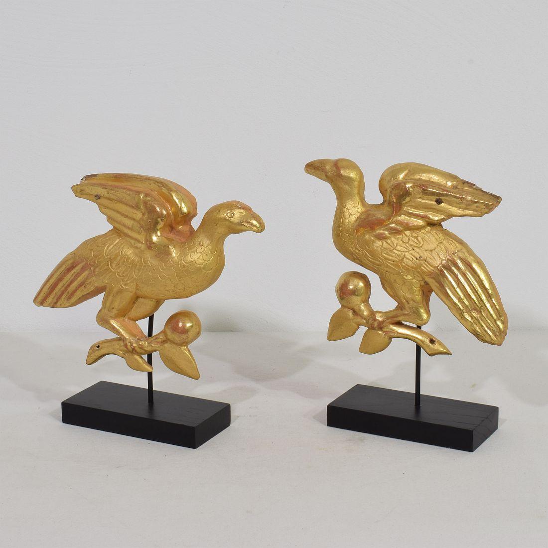 Pair of 19th Century French Carved Giltwood Birds in Neoclassic Style ...