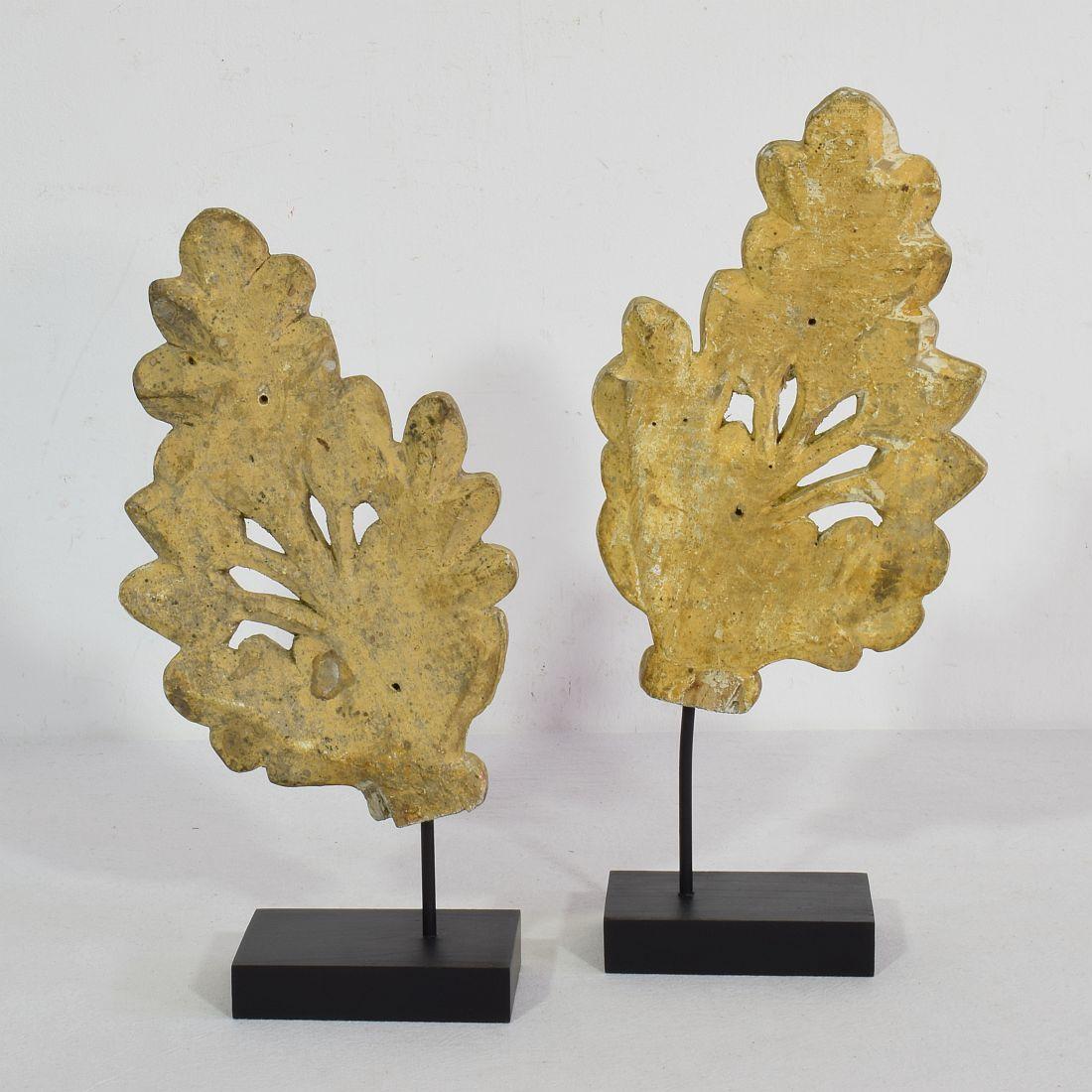 Wood Pair of 19th Century French Carved Giltwood Ornaments