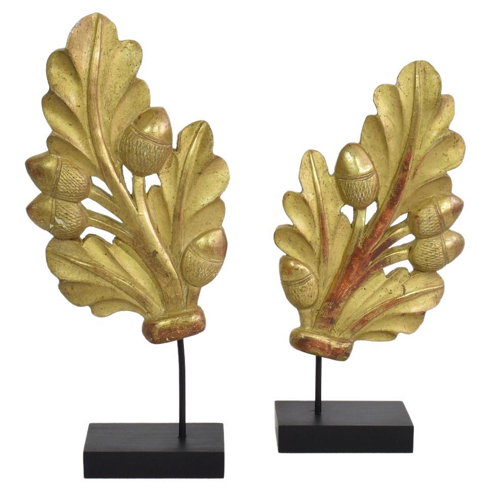 Pair of 19th Century French Carved Giltwood Ornaments