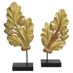 Pair of 19th Century French Carved Giltwood Ornaments