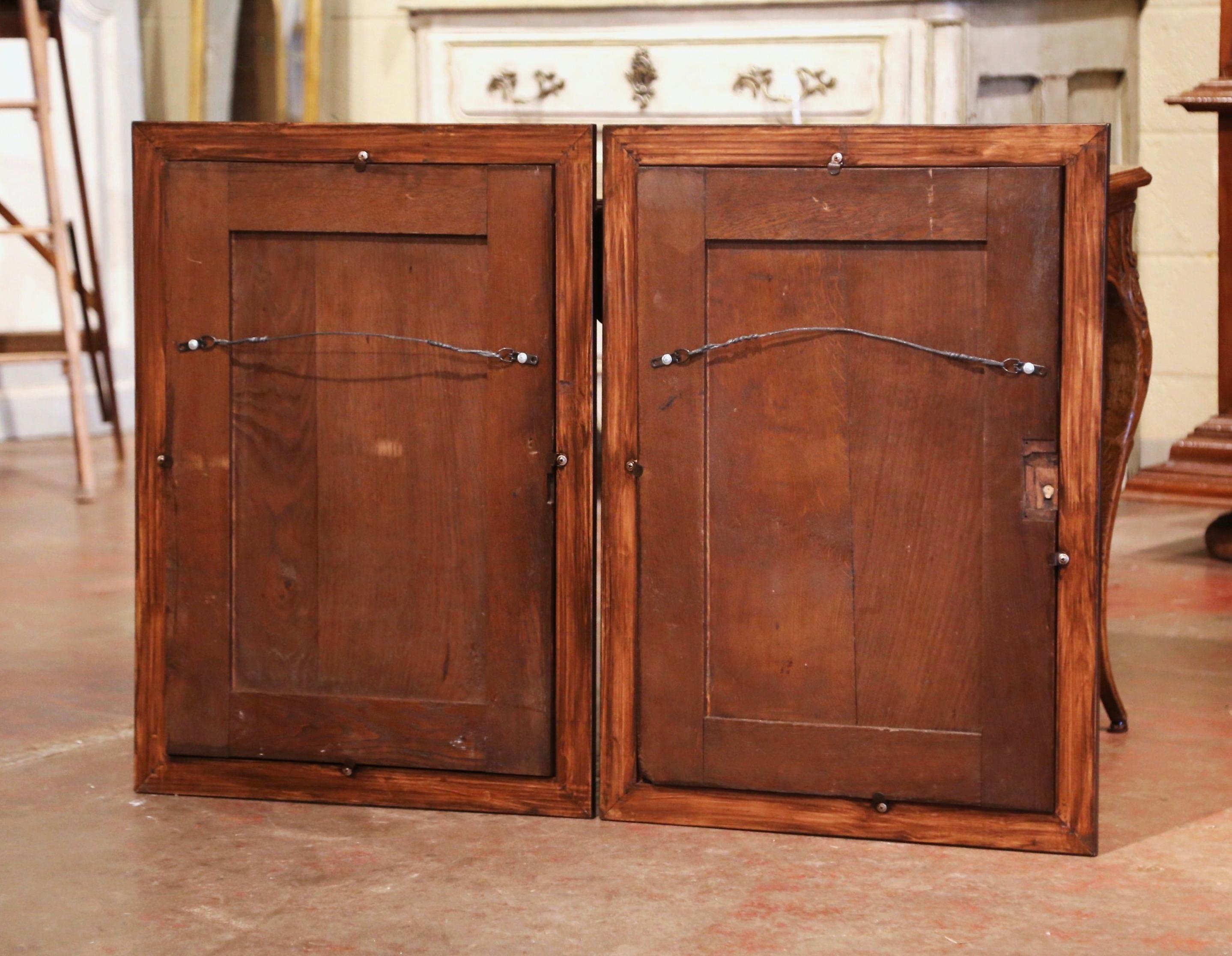 Pair of 19th Century French Carved Oak Wall Door Panels in Gilt Frames 6