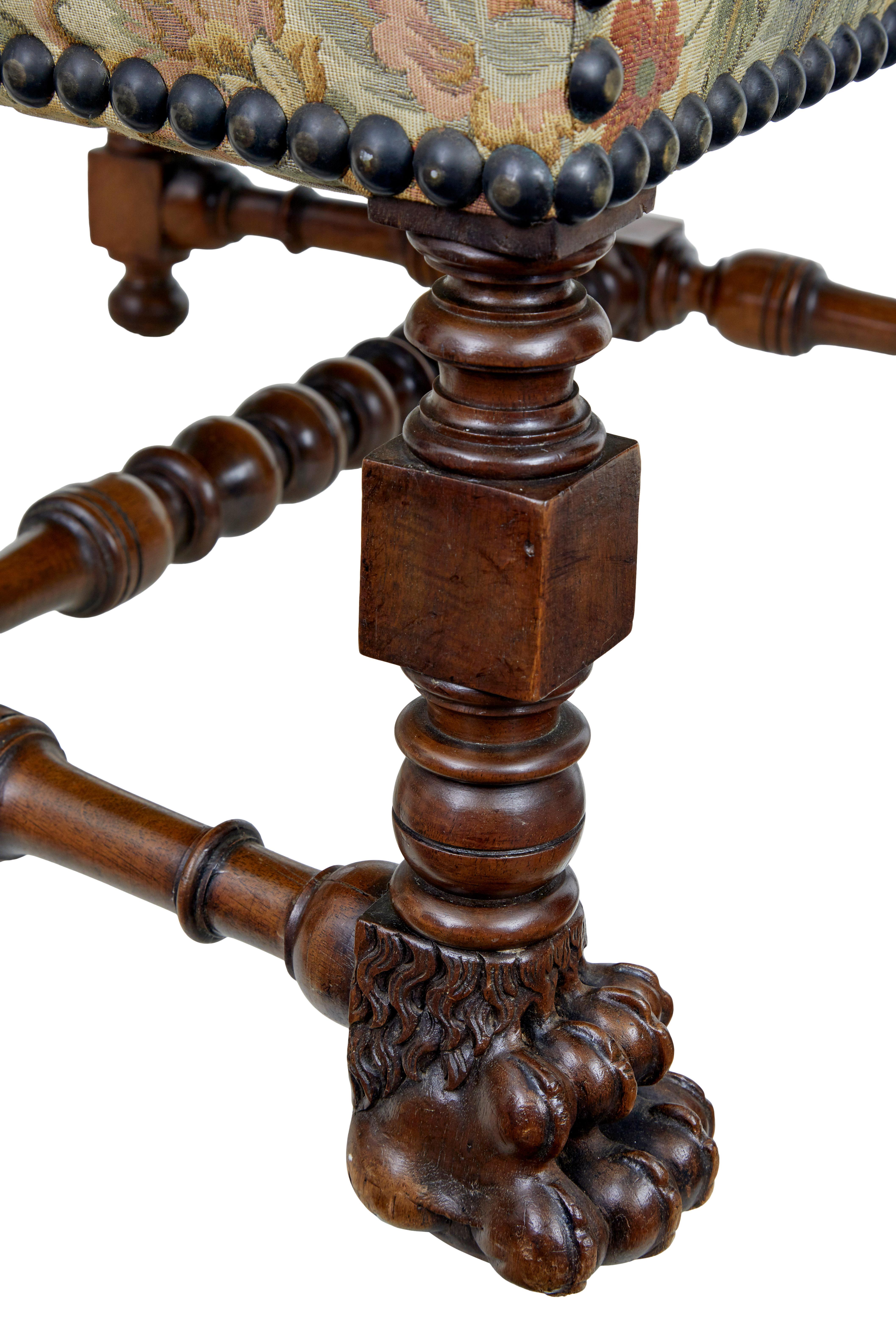 Pair of 19th century French carved walnut armchairs For Sale at 1stDibs