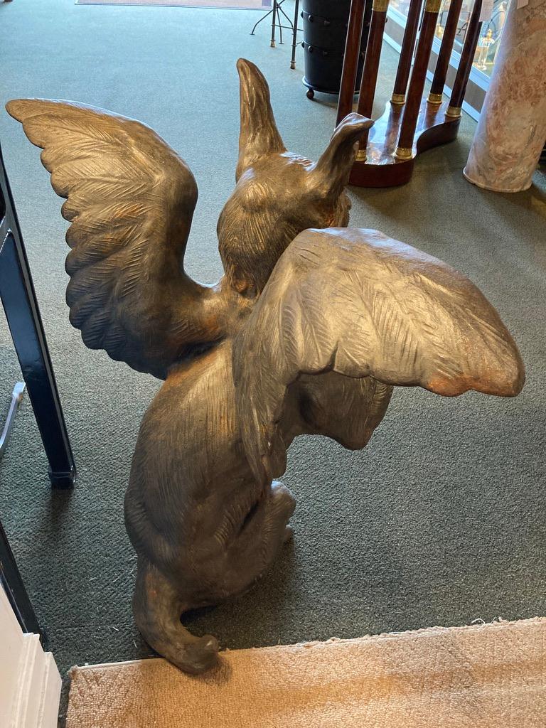 Pair of 19th Century French Cast Architectural Iron Gargoyles, Large