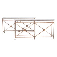 Pair of 19th Century French Cast Iron Console Tables