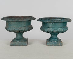 Pair of 19th Century French Cast Iron Garden Urns