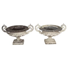 Pair of 19th Century French Cast Iron Jardinieres