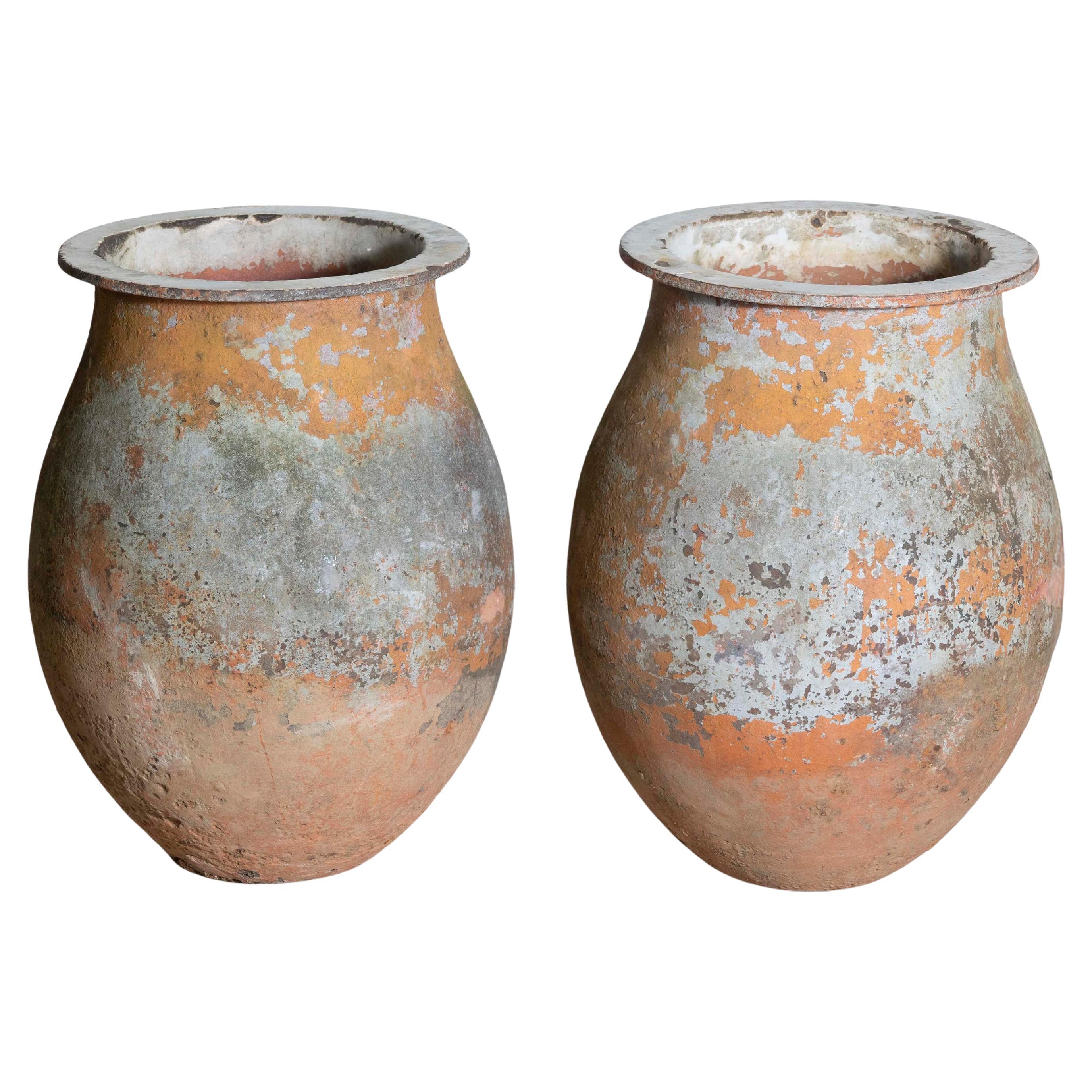 Paar französische Jars aus Gusseisen aus dem 19.