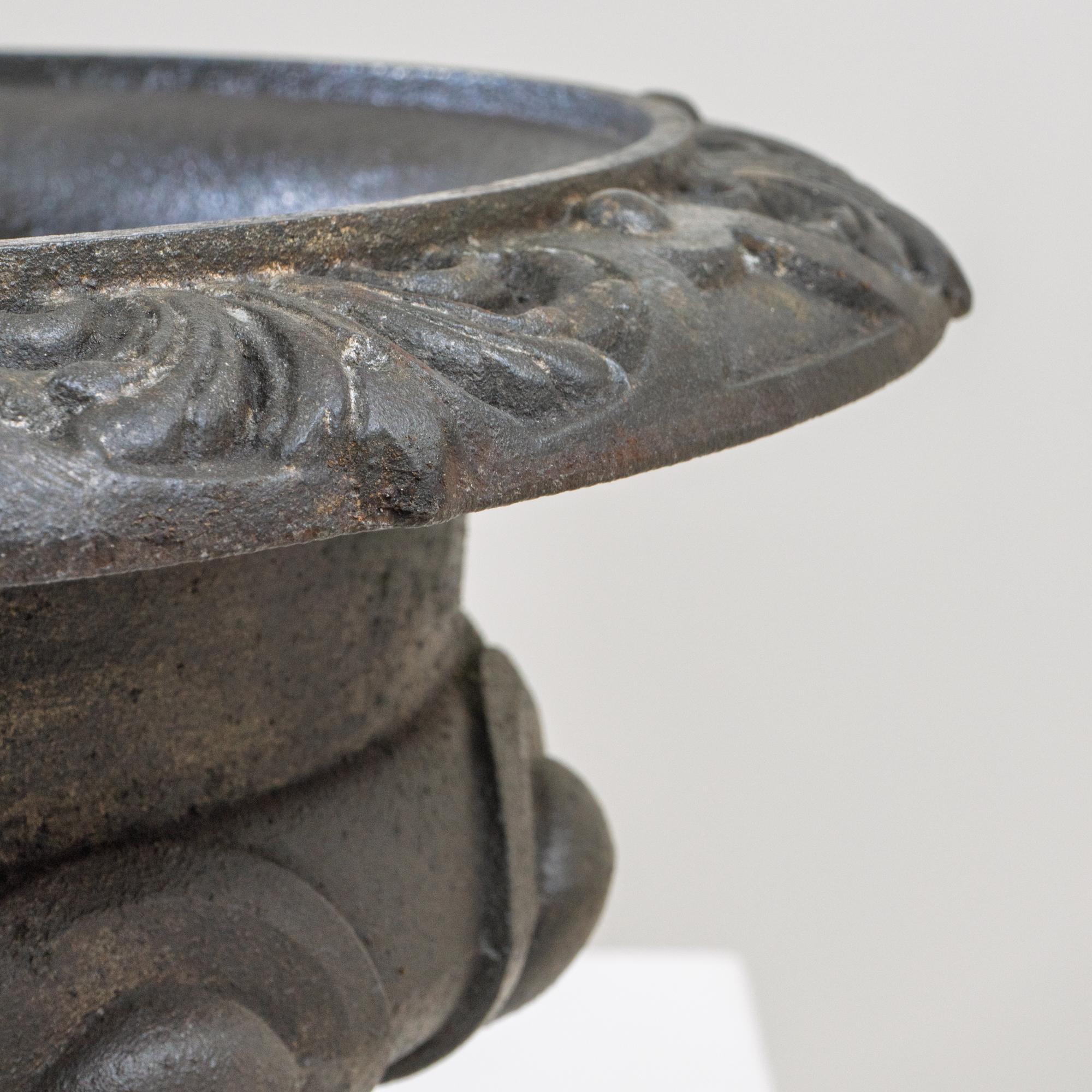 Pair of 19th Century French Cast Iron Planters en venta 2