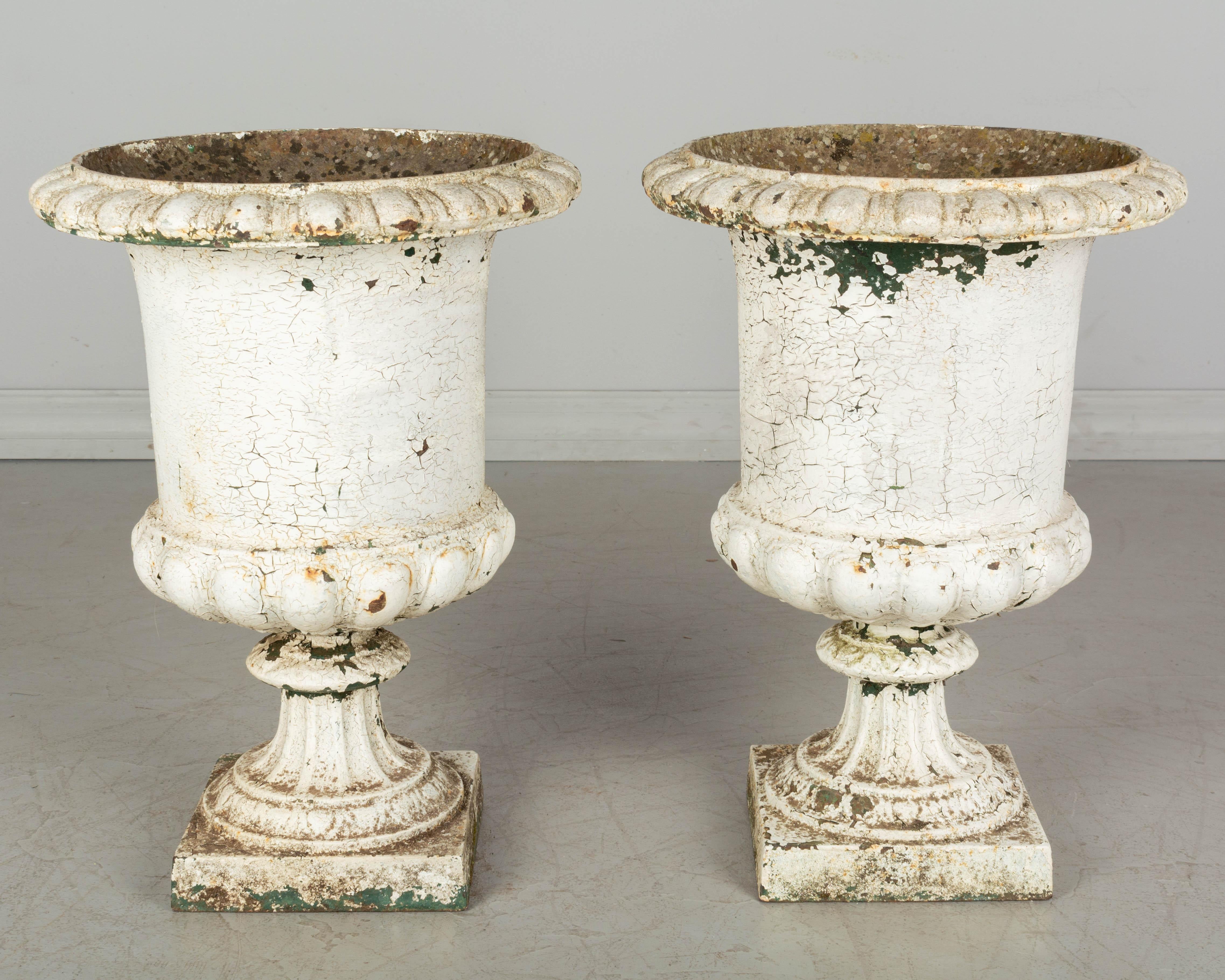 Pair of 19th Century French Cast Iron Urns In Good Condition In Winter Park, FL