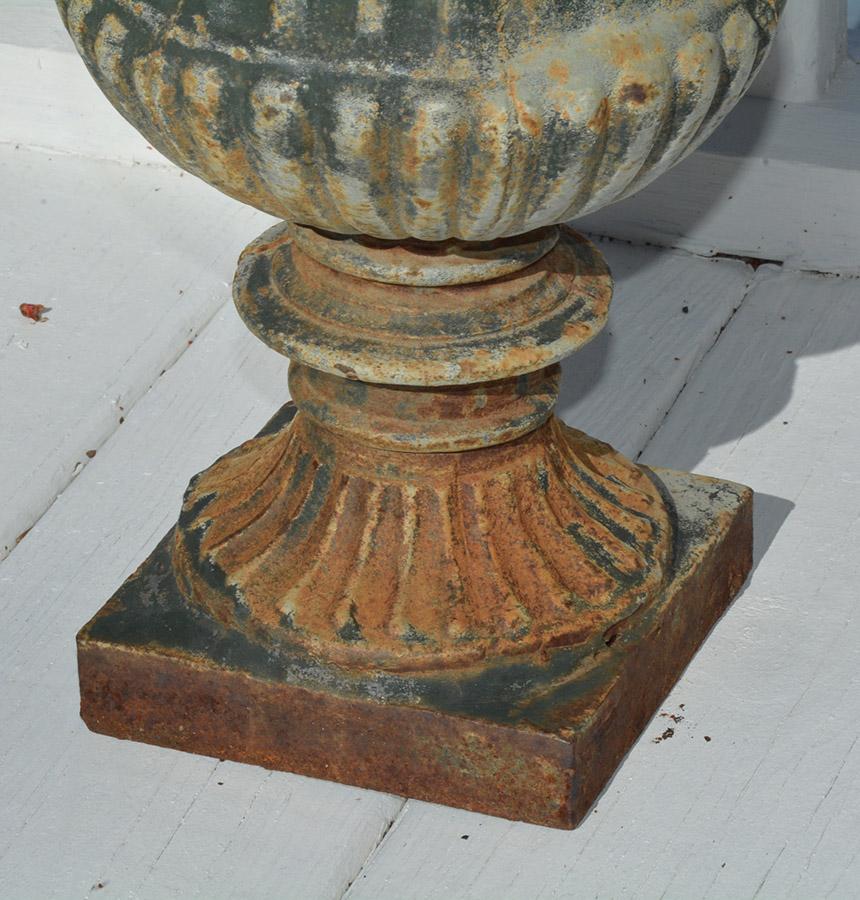 Pair of 19th Century French Cast Iron Urns In Good Condition In Sheffield, MA