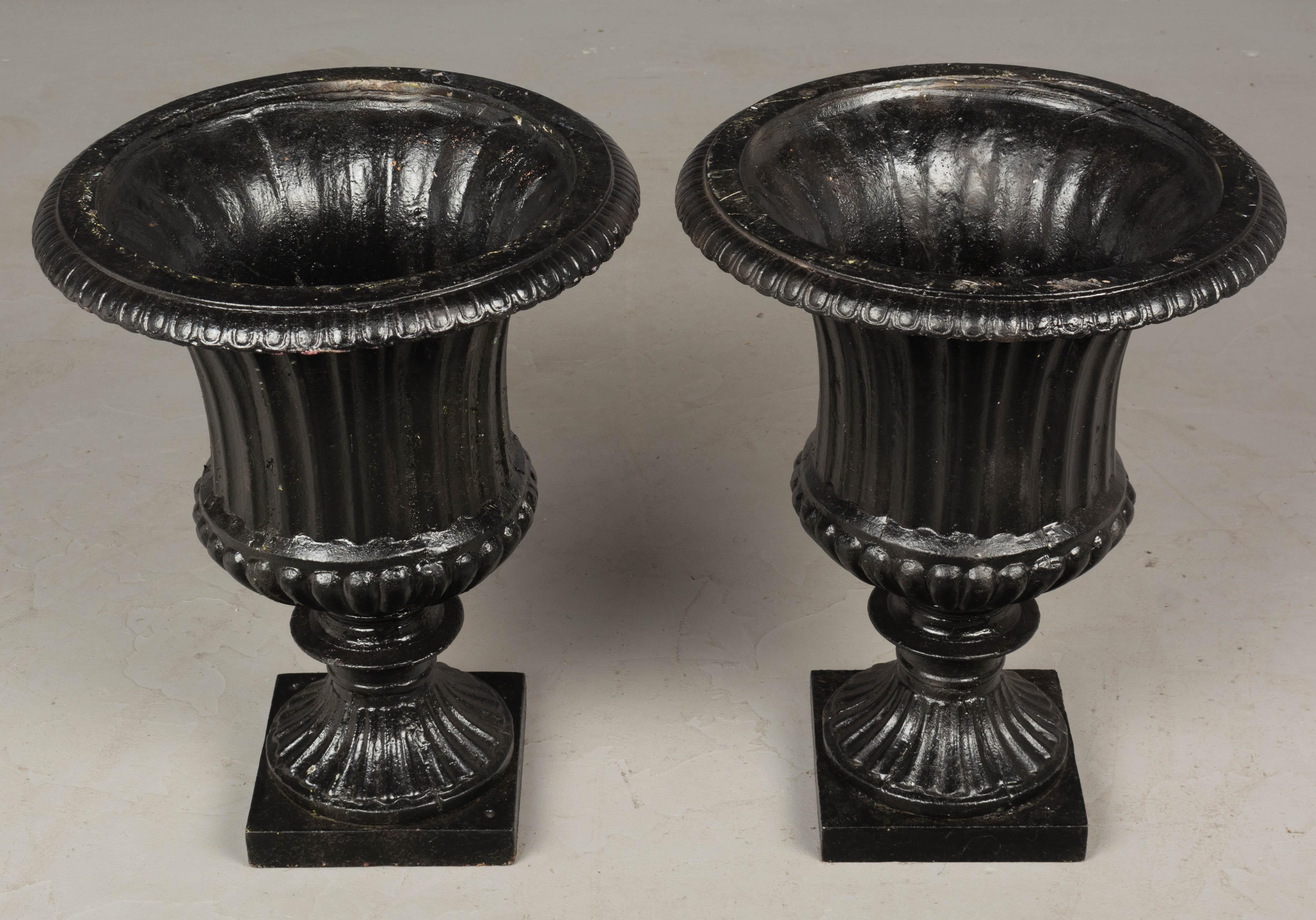 Pair of 19th Century French Cast Iron Urns For Sale 2
