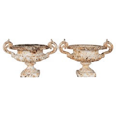 Pair of 19th Century French Cast Iron Urns