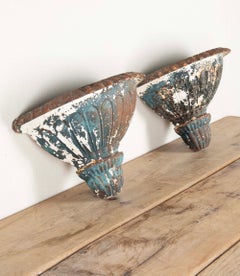 Pair of 19th Century French Cast Iron Wall Planters