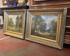 Pair of French "Chasse a Courre" Oil Paintings Signed Florantin, 19th Century