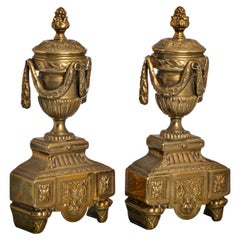 PAIR OF 19th Century French CHENETS  Louis XVI Style