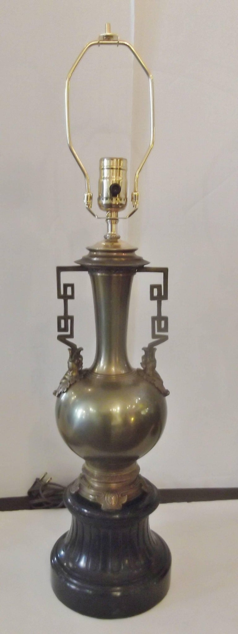 Pair of 19th Century French Chinoiserie Lamps with Slate Bases at 1stDibs