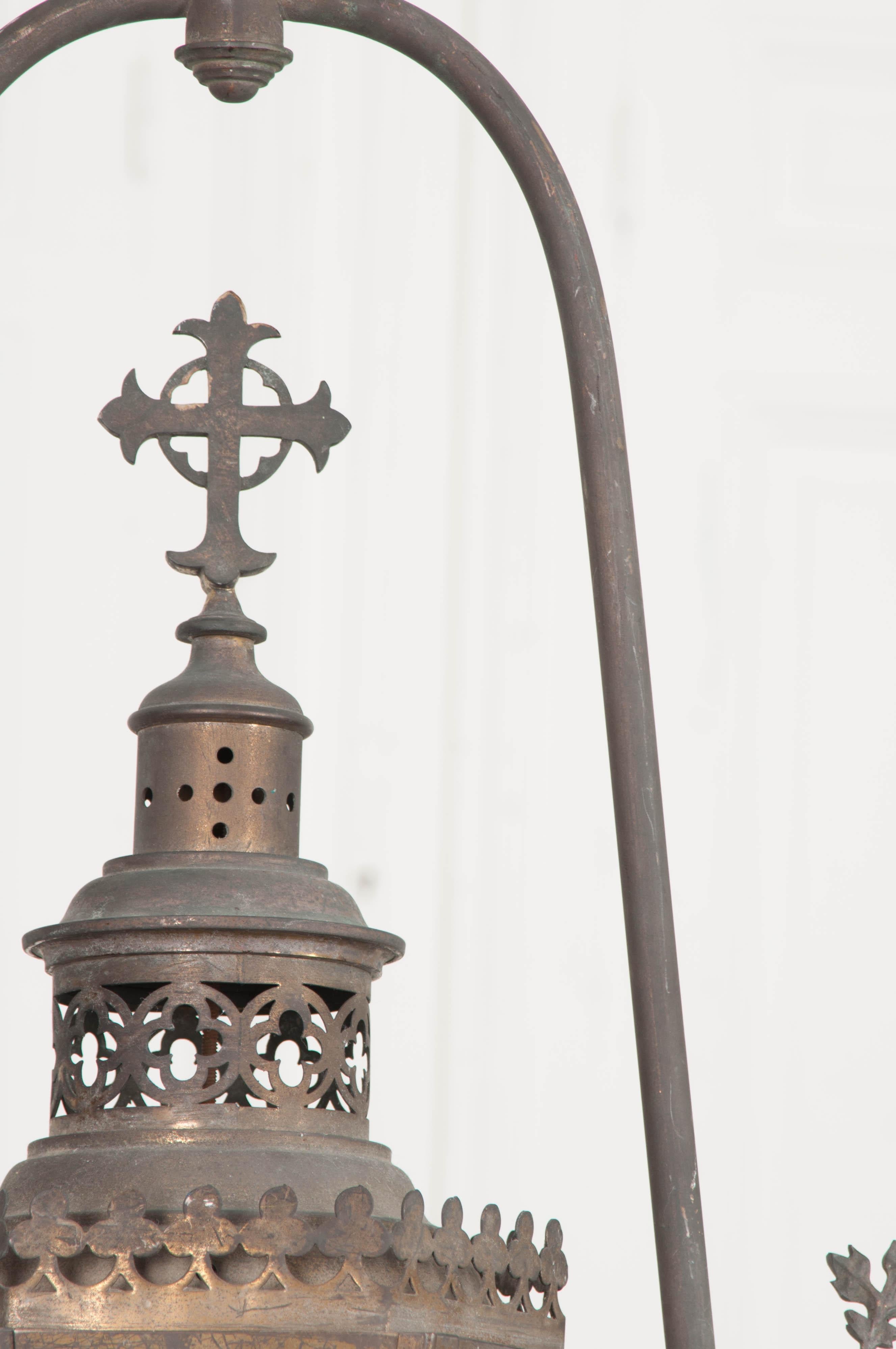 Metal Pair of 19th Century French Church Lanterns