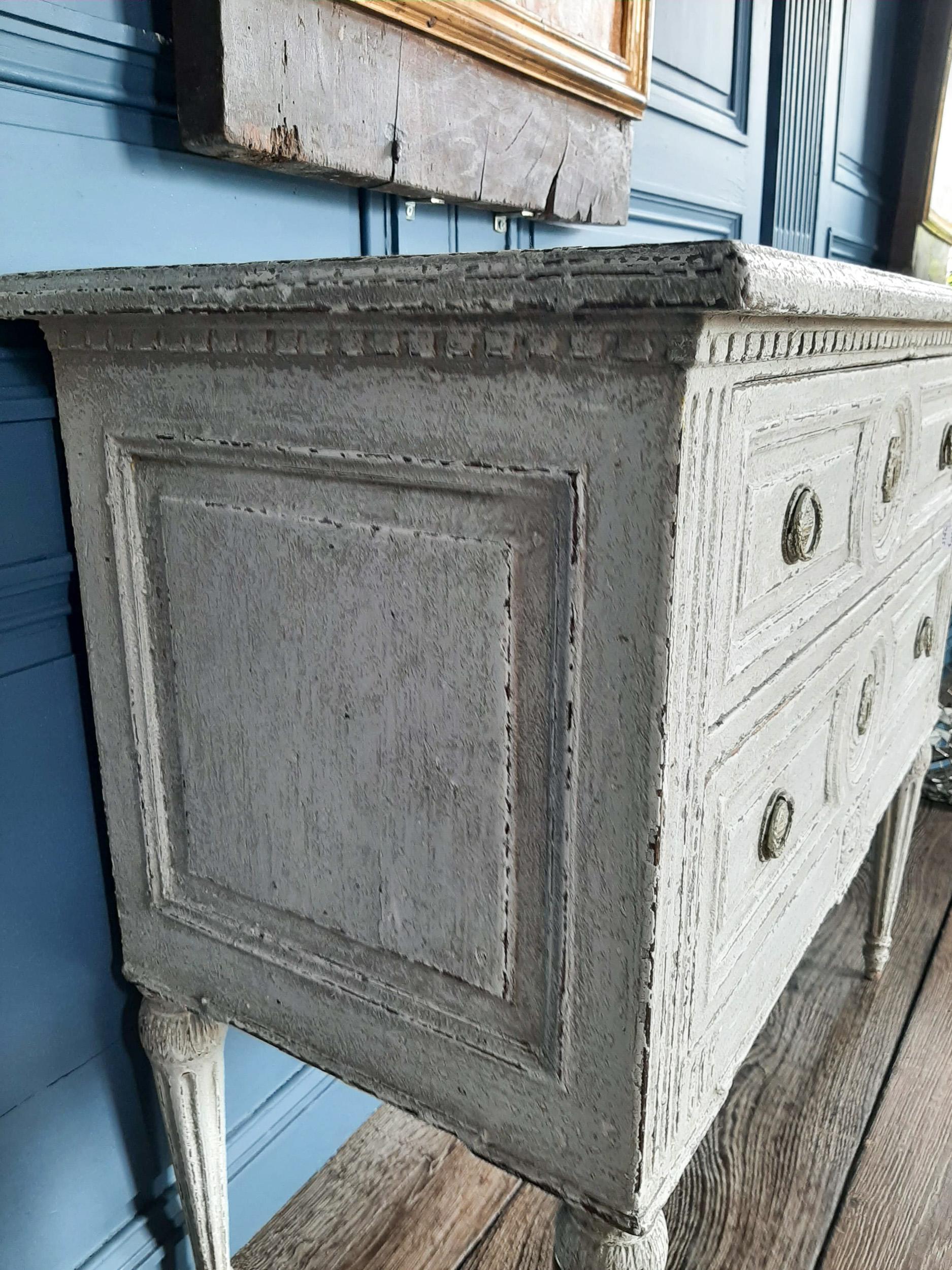 Pair of 19th Century French Commodes of Grey Patinated Wood 13